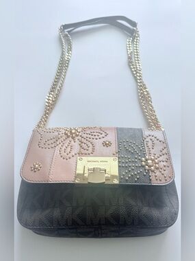 Michael Kors Chain Crossbody Bag Brown/Tan Used Good Condition